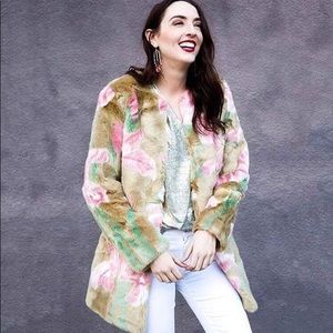 Anthropologie Seen Worn Kept Faux Fur Iris Jacket